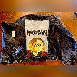 Haikyu Anime Old Navy Boyfriend Black Jean Jacket NWT Size M